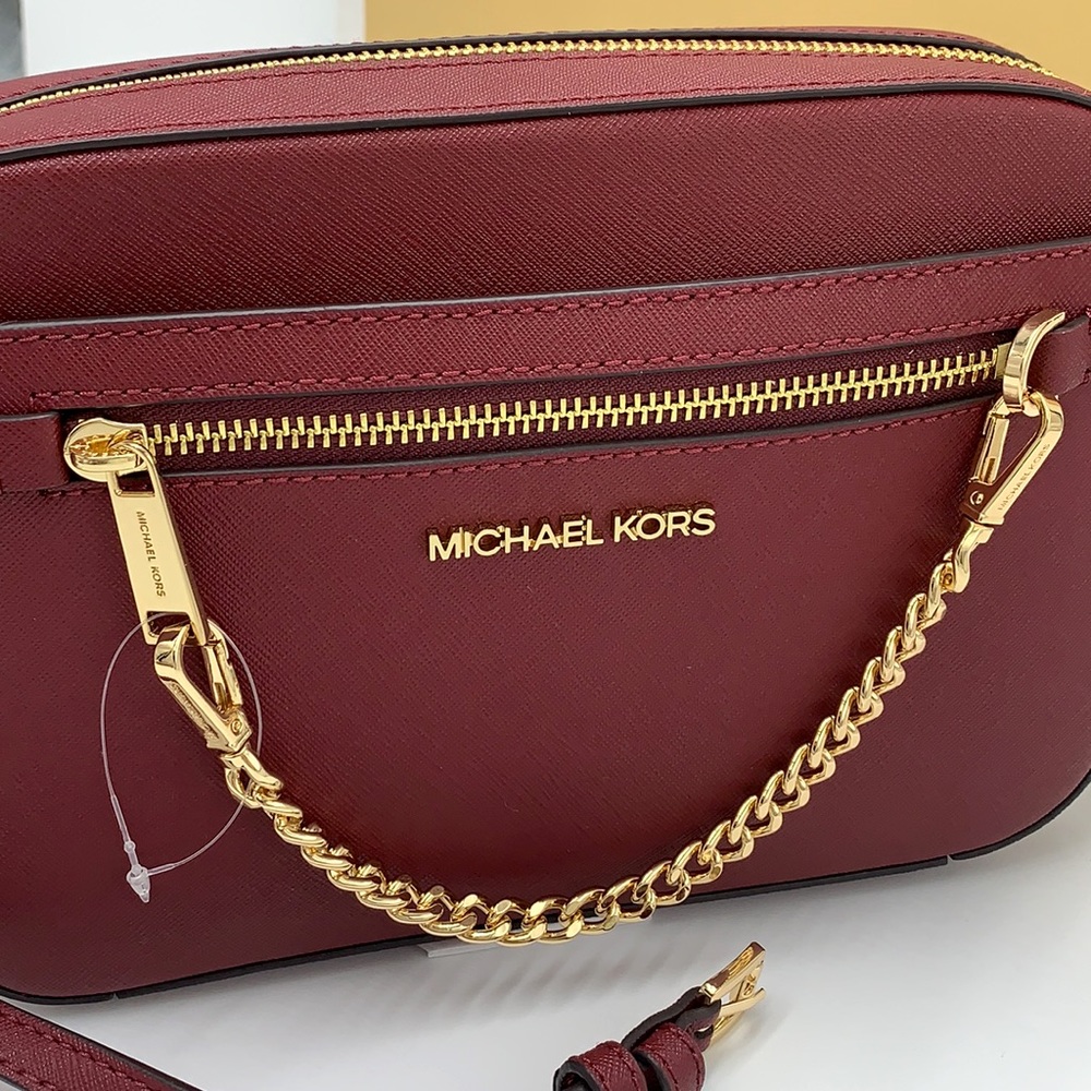 MICHAEL KORS
Large East West Saffiano Leather Crossbody Bag DARK CHERRY🍒COLOR - Picture 6 of 16